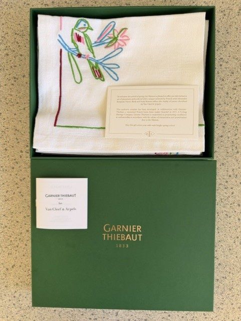 Tovaglioli: 6 exklusive Garnier Thiebaut Servietten - Van Cleef & Arpels – Nuovo e nell'imballaggio originale da Dübendorf venduto da kerstinbrisbane