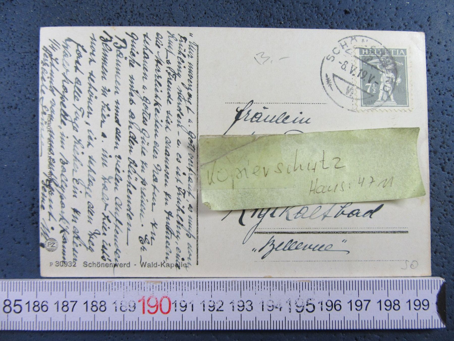 Cartoline postali: SCHÖNENWERD WALD-KAPELLE 1919 SO AK – Usato da Ettingen venduto da Hausi4711 1