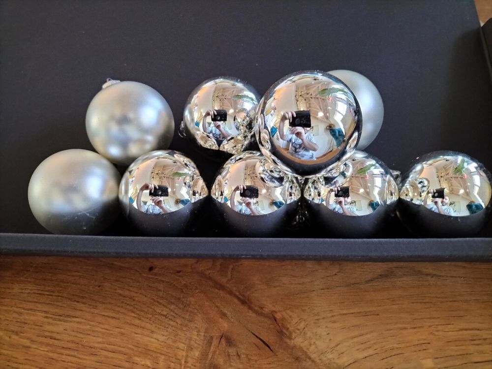 Silberne Weihnachtskugeln / matt / glanz Kaufen auf Ricardo