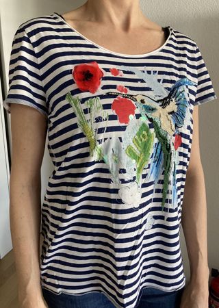 Marine T-Shirt, Gr. 38 / M von Marc Cain, reine Baumwolle