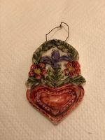 Sehr alter Weihnachts-Anhänger, Herz-Ornament aus Wachs