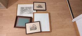 Set aus Gemälden und Rahmen