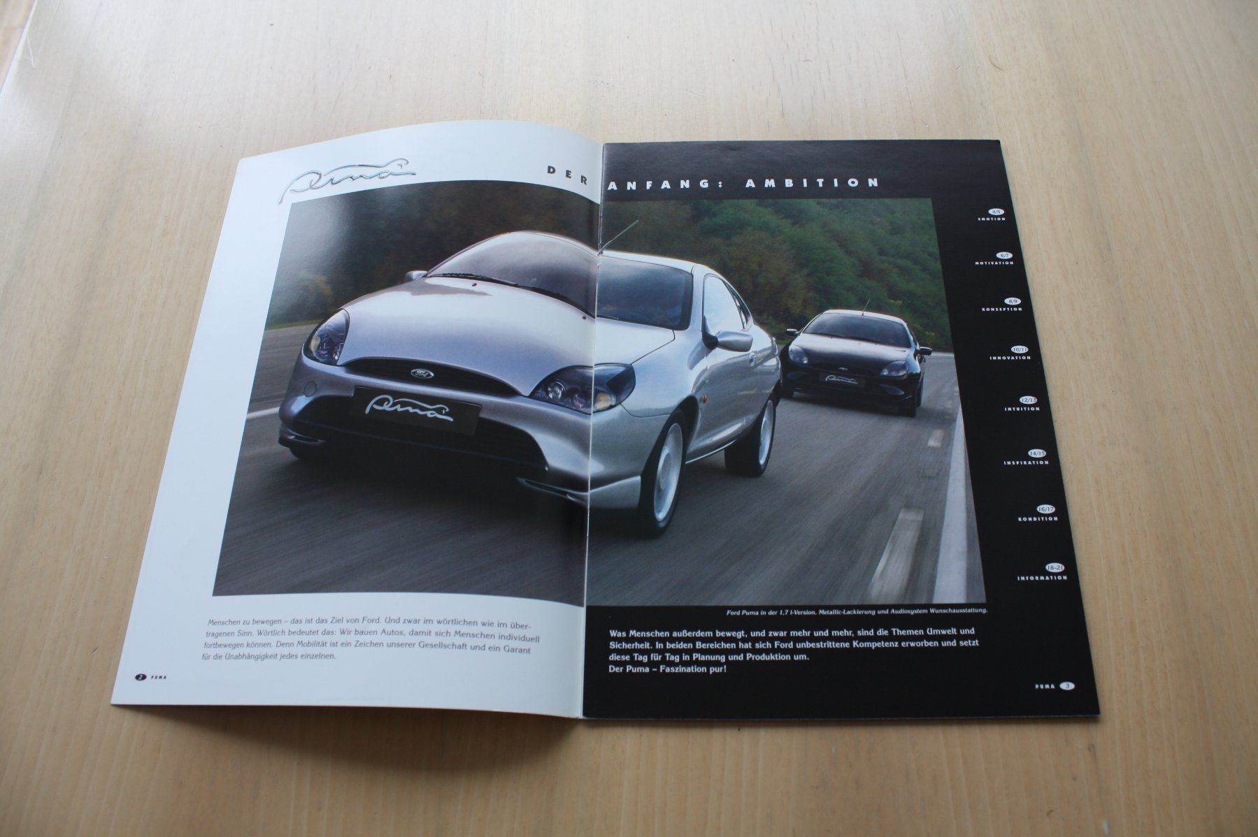Ford Documenti: Ford Puma - Prospekt von 11/ 1998 – Usato da Wikon venduto da erwin400 1