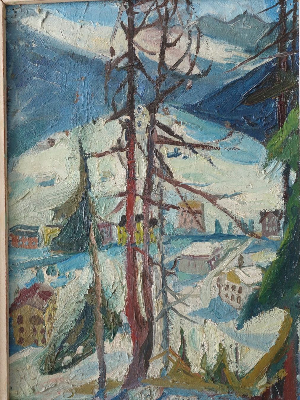 Dipinti: HANS AFFELTRANGER - Gemälde - DAVOSER LANDSCHAFT 1953 – Usato da Ibach venduto da Ibanto 2