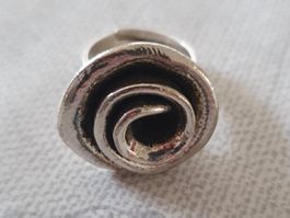 Ring Silbern Rose verstellbar Damen Schmuck guter Zustand