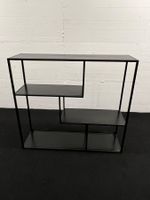 Modernes schwarzes Metall-Wandregal mit Ablagen