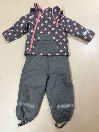 Combinaison de ski enfant étoiles gris rose taille 93