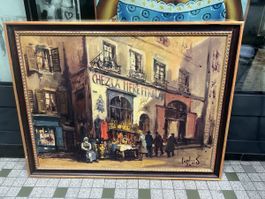 Sergio Cecchi(1921-1986) Scène de Rue Animée, Années 50!
