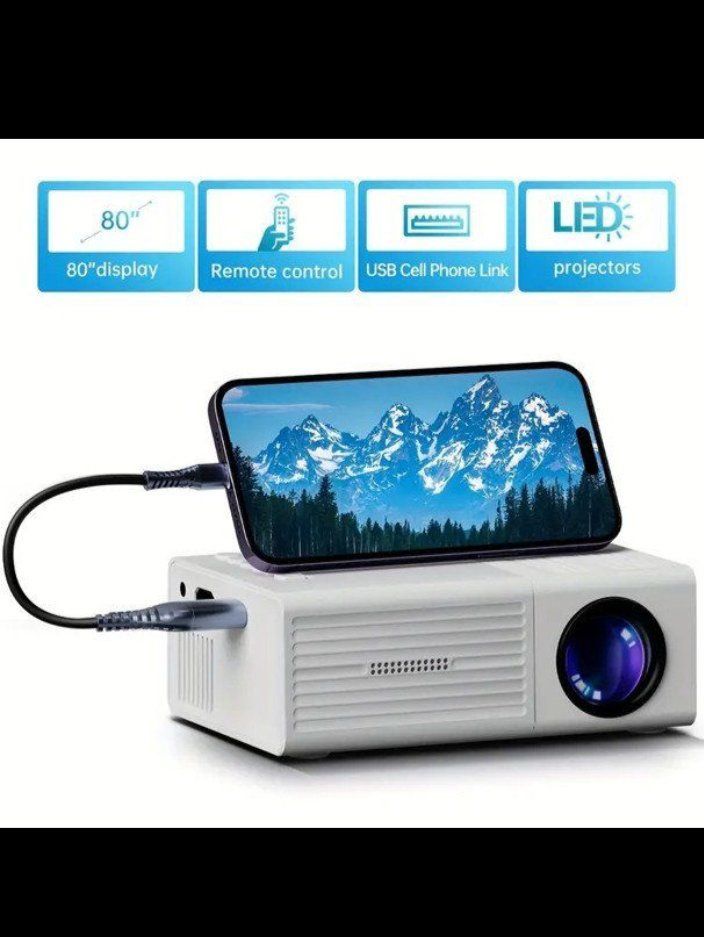 Proiettori: ANDROID IOS FULL HD PROJECTEUR COMPACT PORTABLE+TELECOMMANDE – Nuovo e nell'imballaggio originale da Servion venduto da josephine22 6