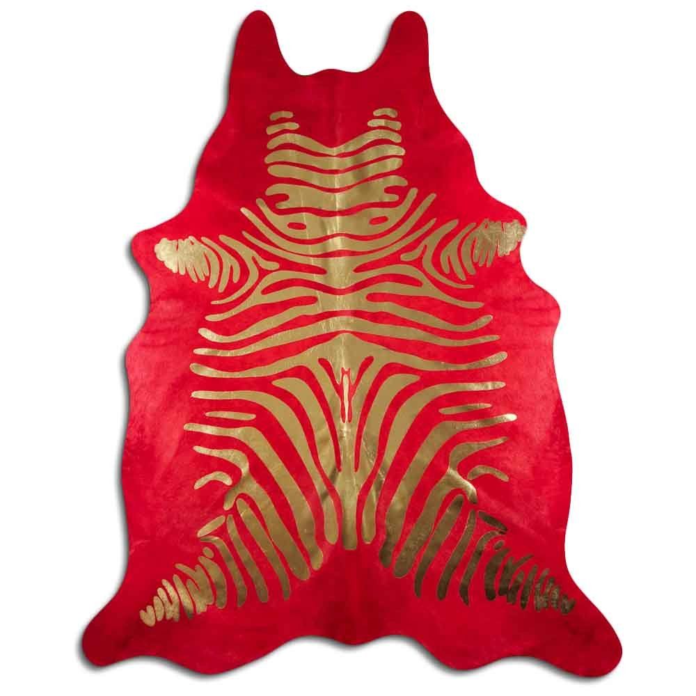 Tappeti: Kuhfell Teppich Zebra Red/Gold – Nuovo e nell'imballaggio originale da Arbedo venduto da patagonialeatherrugs