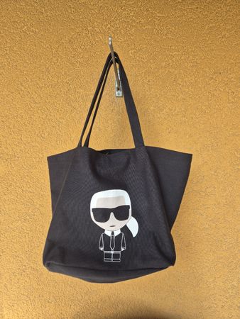 Karl lagerfeld sac cabas en toile noir 