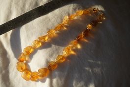 Citrin  Steine  Kette mit  12mm-20mm   Verschluss 42cm
