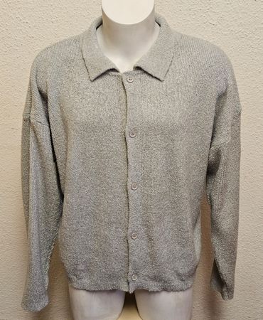 boohooMAN Herren Strickjacke Grau Gr. S – Cardigan mit Knöpf