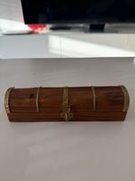 Boîte vintage sheesham laiton couvercle bombé velours rouge