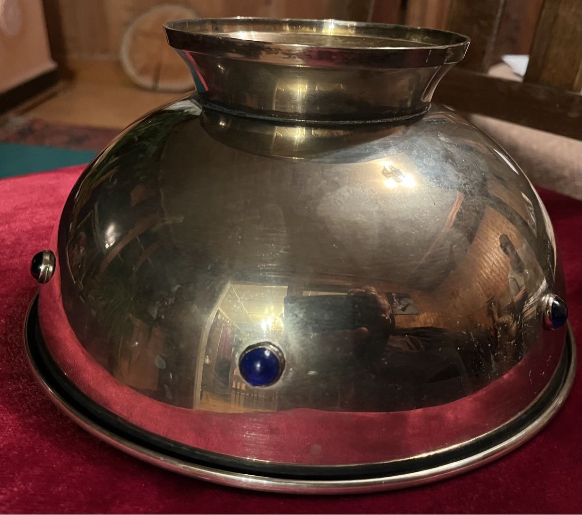 Coupes: Silberne Schale mit blauen Steinen – D'occasion à Urnäsch par schneewittli. 2