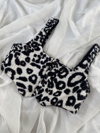 Stylisches Leo-Korsett Gr. S/M aus weichem Stoff