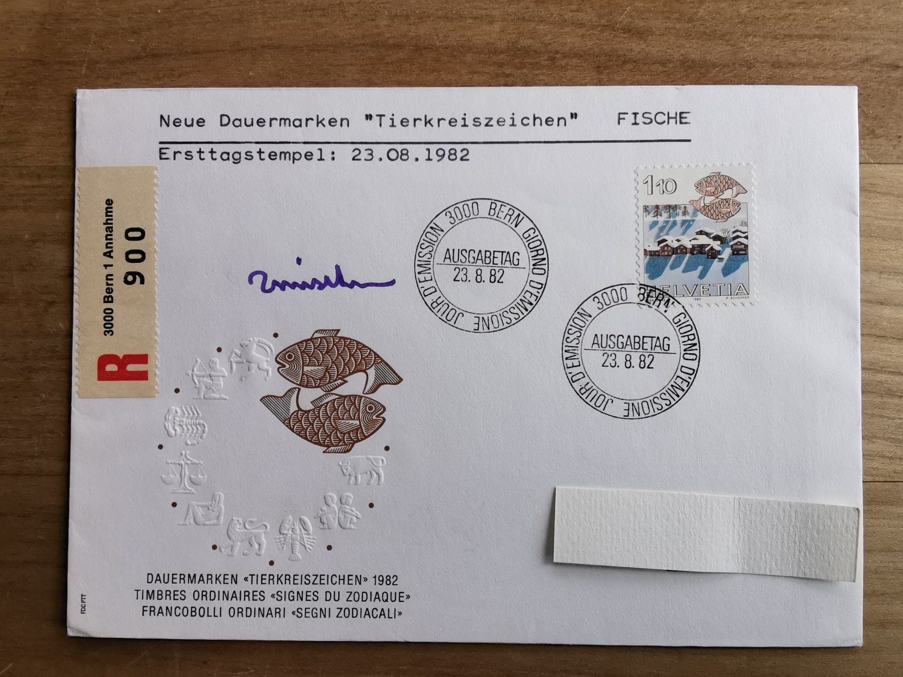 Tutti i francobolli: Ersttag   Dauermarken  Tierkreiszeichen  Autogramm  Schopfer – Usato da Rheineck venduto da kat_7gld 2