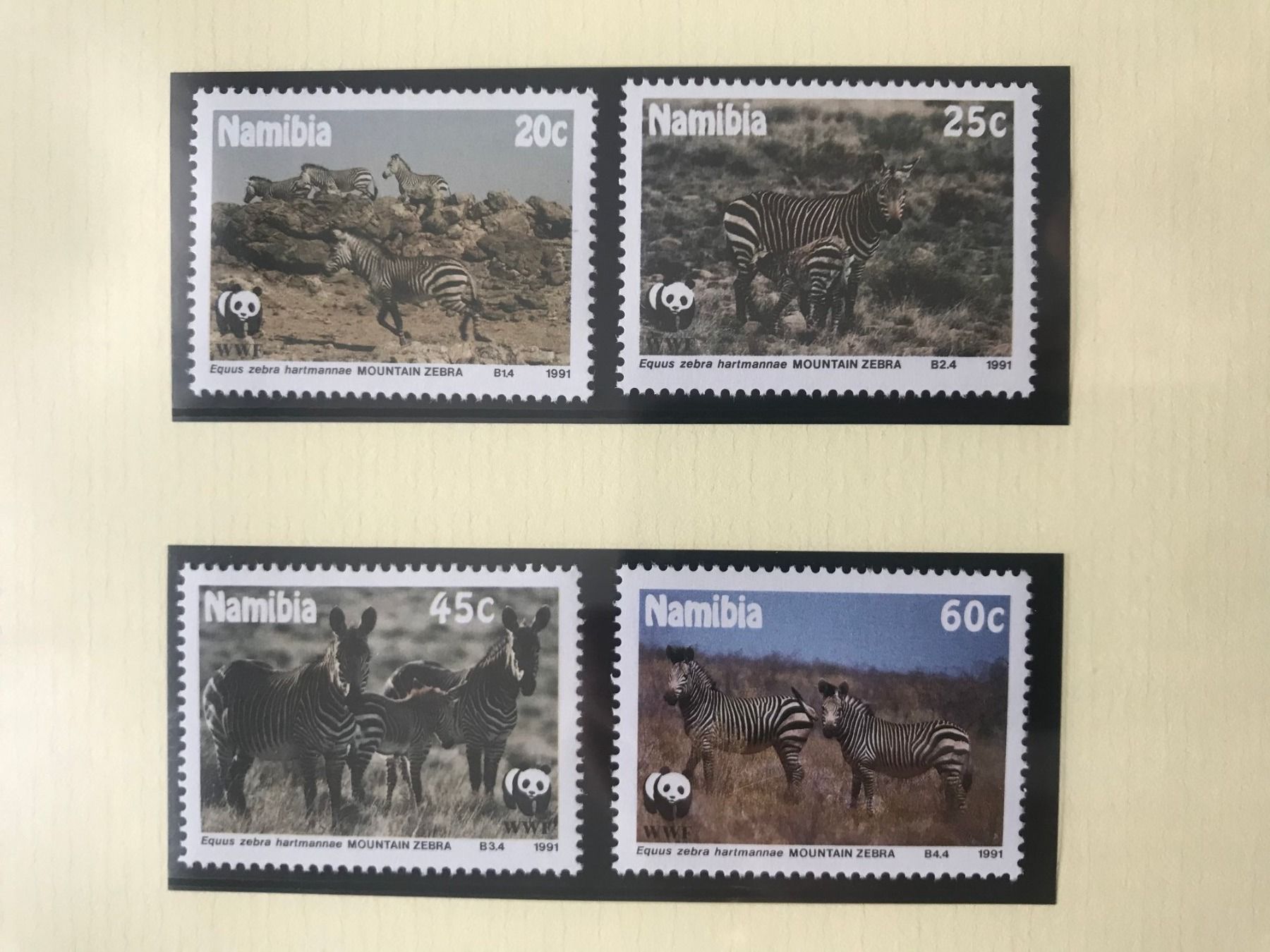 Alle Briefmarken: WWF Namibia 1991 Bergzebra Satz postfrisch – Neu (gemäss Beschreibung) aus Liestal von schnueps