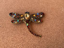 Libelle grosse Brosche