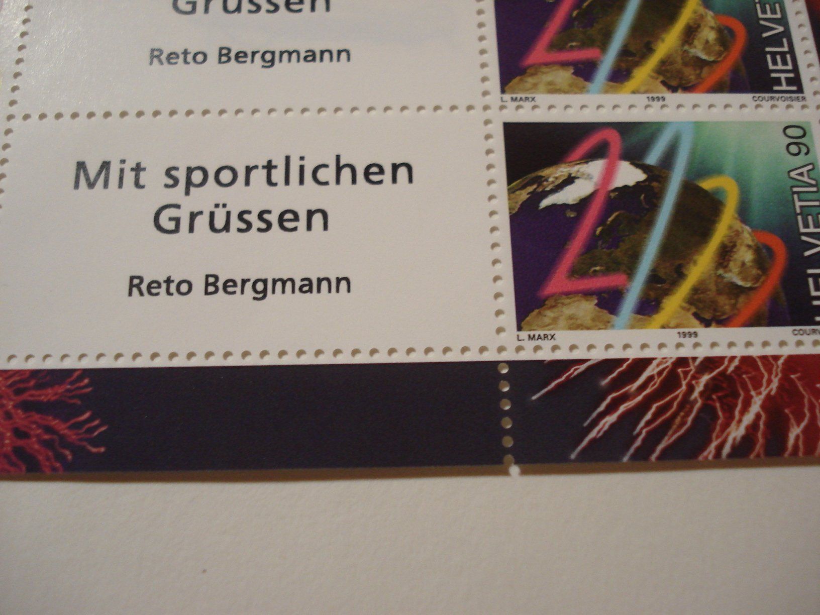 Tous les timbres: Bogen  Milleniumsmark 1999 **, Swiss Post Team Reto Bergmann – D'occasion à Niederwil AG par morostahu 2
