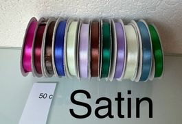 12 x Satin Geschenkband   Bändeli  9+12mm/27m   TOP Angebot