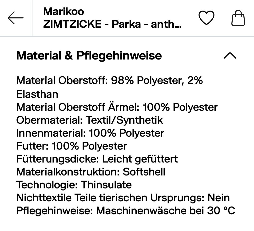 Giacche: Marikoo Softshell Parka Zimtzicke, Grau, Grösse 38 – Usato da Hochwald venduto da Nikita44 4