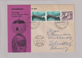 Swissair - First Flight Genève - Tokyo 1957