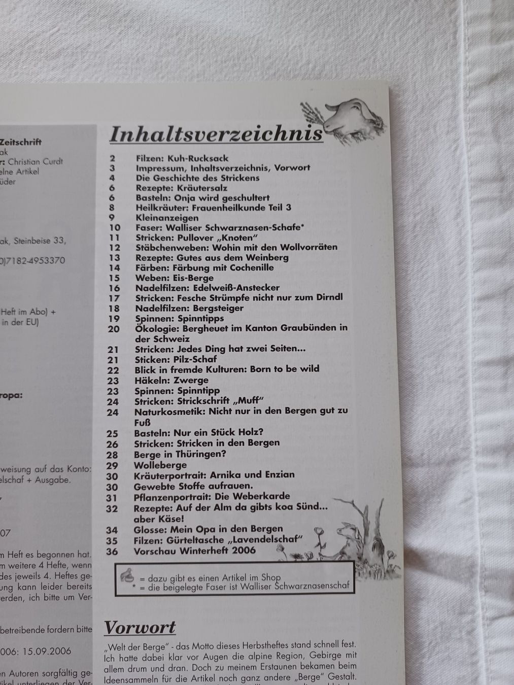 Riviste & Magazine: Heft: Das Lavendelschaf Nr. 16: Herbst 2006 – Usato da Wangen SZ venduto da Koenigskind83 1