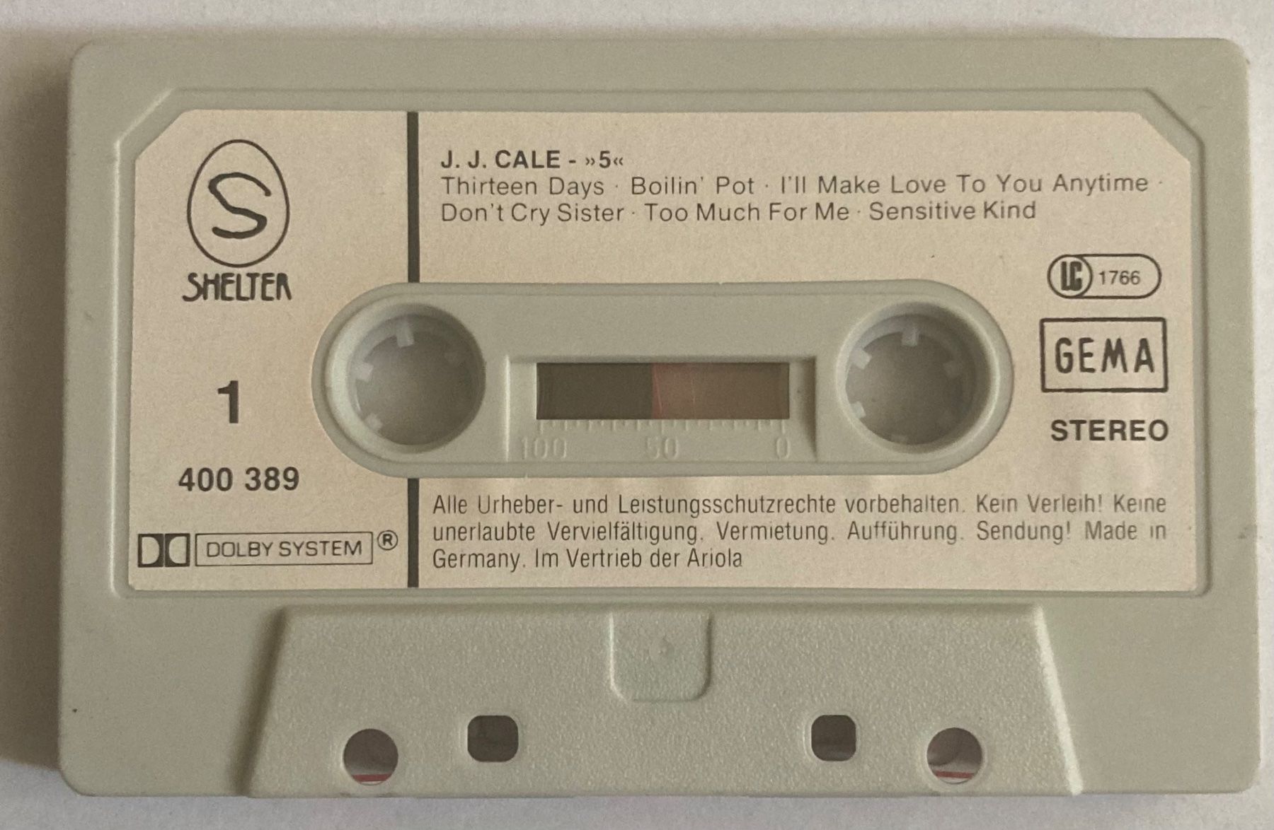 Cassettes audio: J.J. CALE - 5 – D'occasion à Poliez-Pittet par Newtown-Records 2