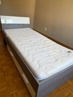 Einzelbett 90x200 mit Lattenrost, Matratze, Schubladen