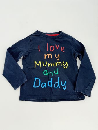 Langarm Shirt Gr. 86 "I love Mummy & Daddy" von F&F
