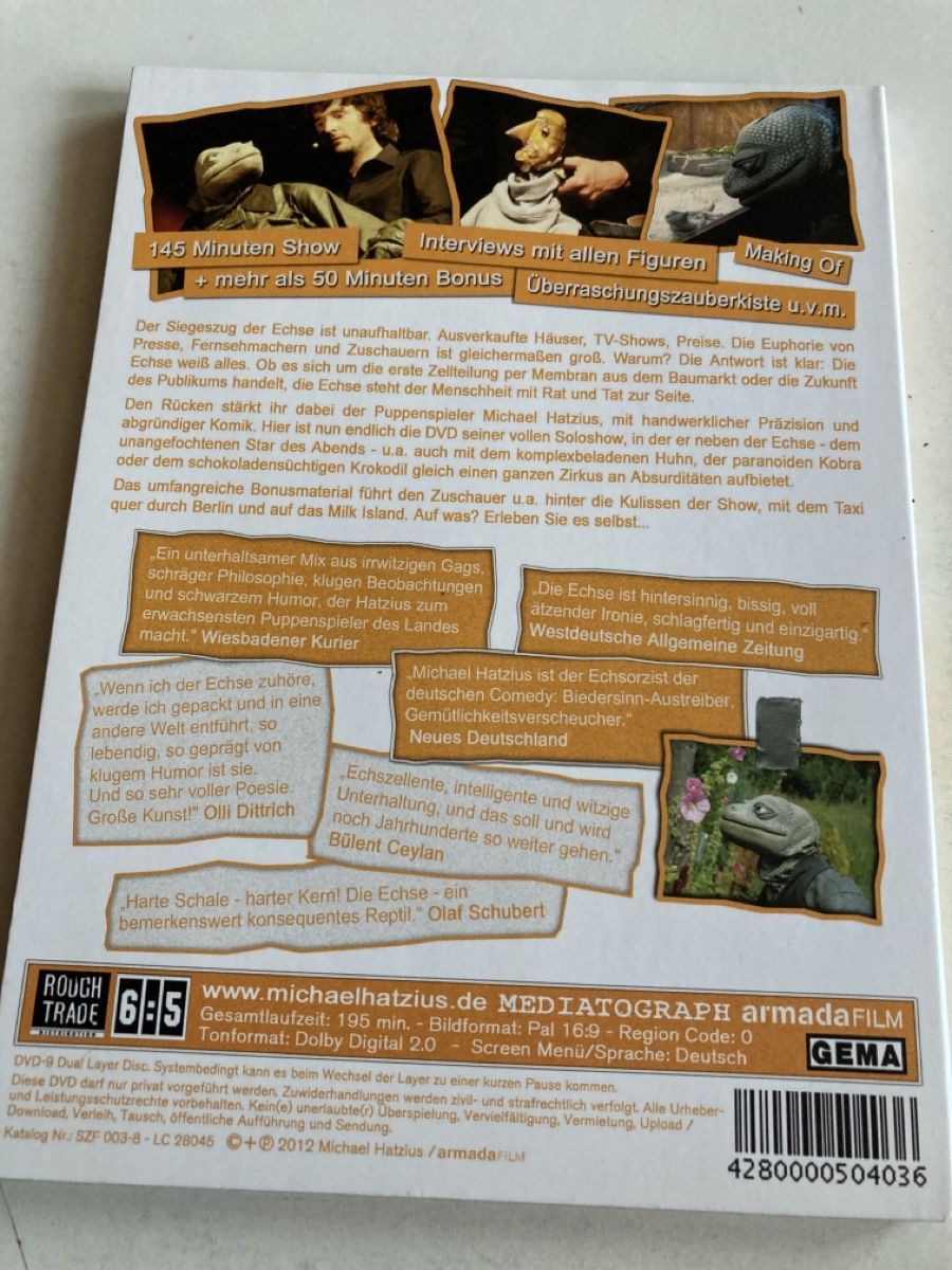 Tutti i DVDs: Michael Hatzius: Echstasy  +  Die Echse & Freunde  2-DVD‘s – Usato da St.Galllen venduto da elkaphone 3