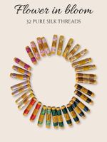 32x Vintage Seidengarn Set Blumen Farben Stickgarn