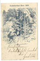 Kadetten-Fest in Bern 1904 - Schleichpatroullie - rare Litho