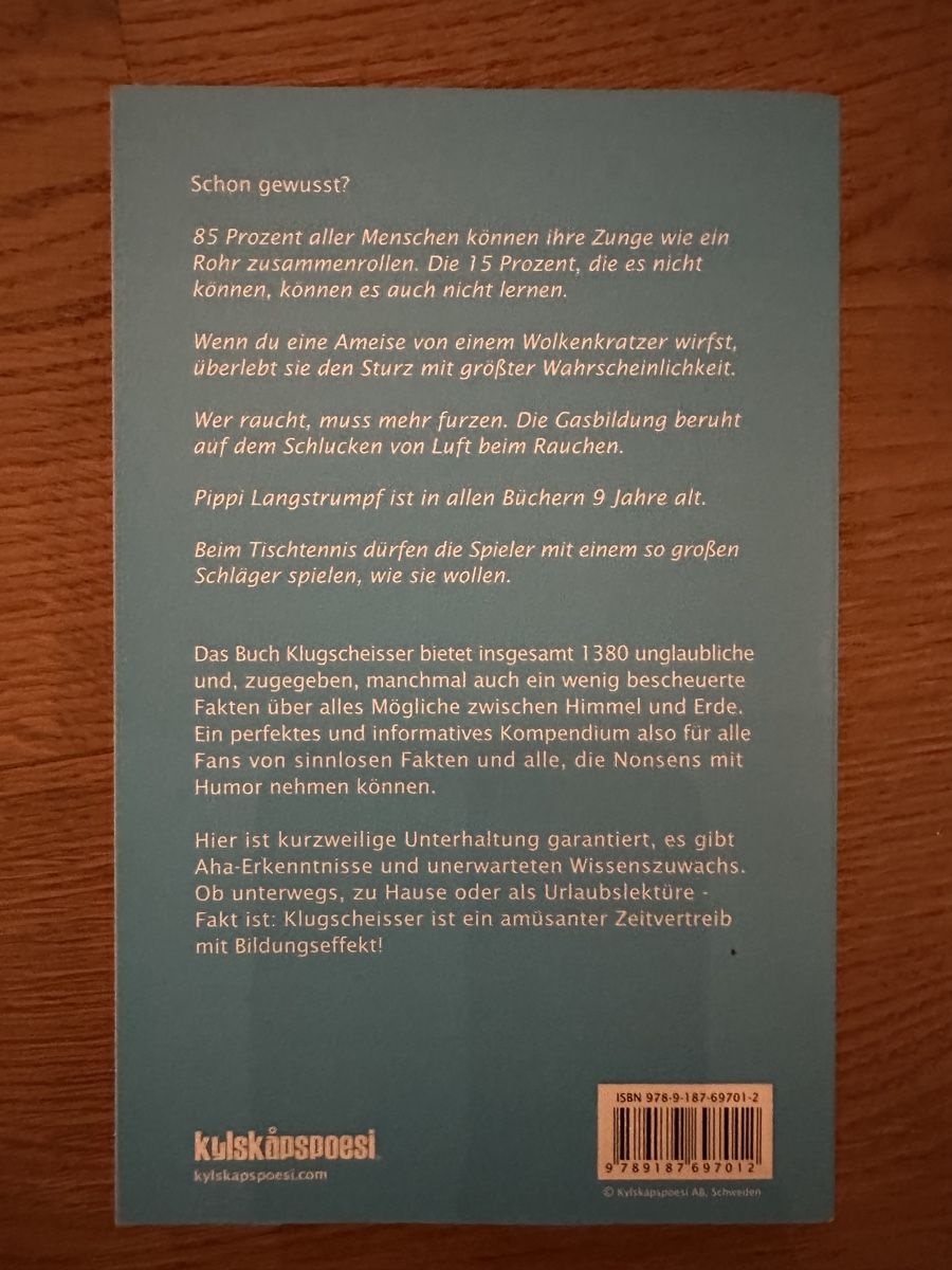 Bücher: Buch Klugscheisser 1380 Fakten – Neu (gemäss Beschreibung) aus Zunzgen von Blueberry87 1