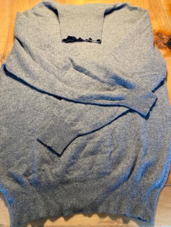 Maglione uomo 100% cashmere, grigio, taglia L