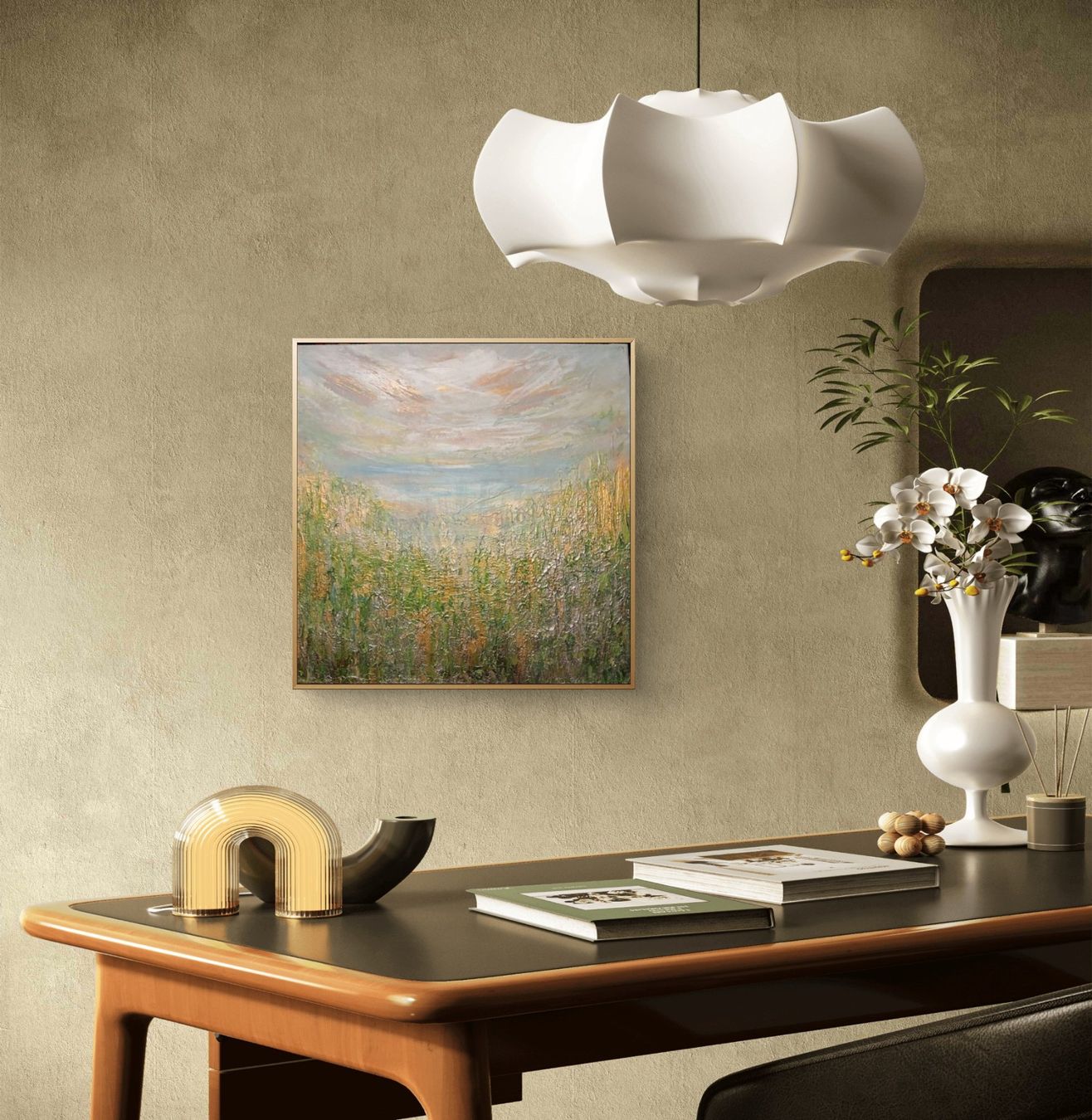 Dipinti: Originalgemälde, Landschaft mit Silber, Leinwand 40x40 cm – Nuovo e nell'imballaggio originale da Beinwil am See venduto da Superchance 5