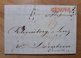 Vorphila Genova nach Dornbirn via Chur 1835