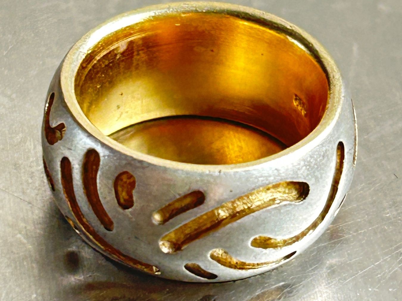Anelli: Silber Ring matt golden (52) – Usato da Laufen venduto da Bellavitaboom 7
