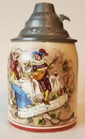 Bierkrug alt mit Zinndeckel