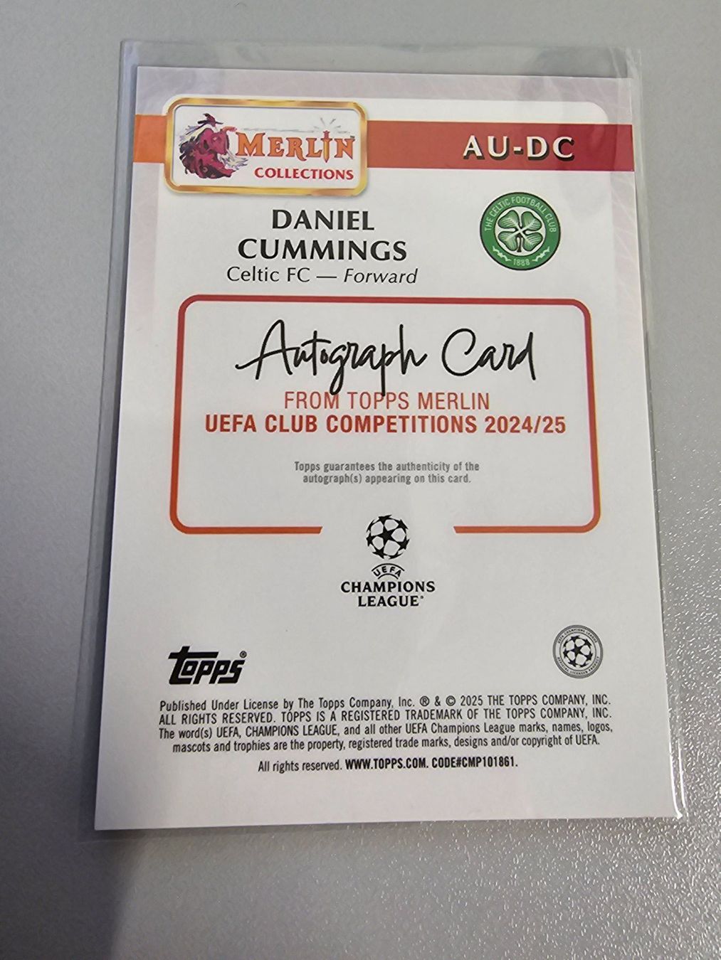 Topps Sammelbilder & Trading cards: 24-25 Topps Merlin UEFA Club Com. Autographs Cummings Celtic – Gebraucht aus Arth von Web_air1 1