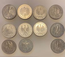 11 pièces de 5 mark commémoratives en argent