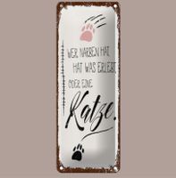 🔥 KATZEN WAS ERLEBT NARBEN Blechschild 🩷 27x10cm OVP 🔥