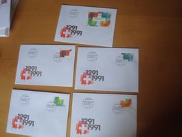 CH 1991 FDC 4er Block u einzeln‪ 700 Ja SCHWEIZ AB NUR 75 RP