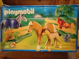 Playmobil 4188 Pferdekoppel mit Pferden & Fohlen (komplett)