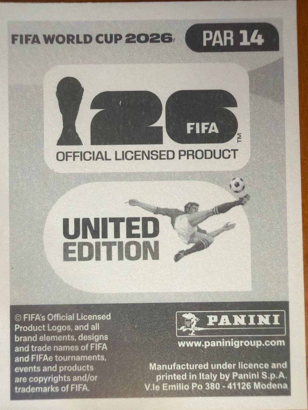 Panini Cartes à collectionner: Panini PAR14 – Neuf (Voir description) à Susten par Rechnun 1