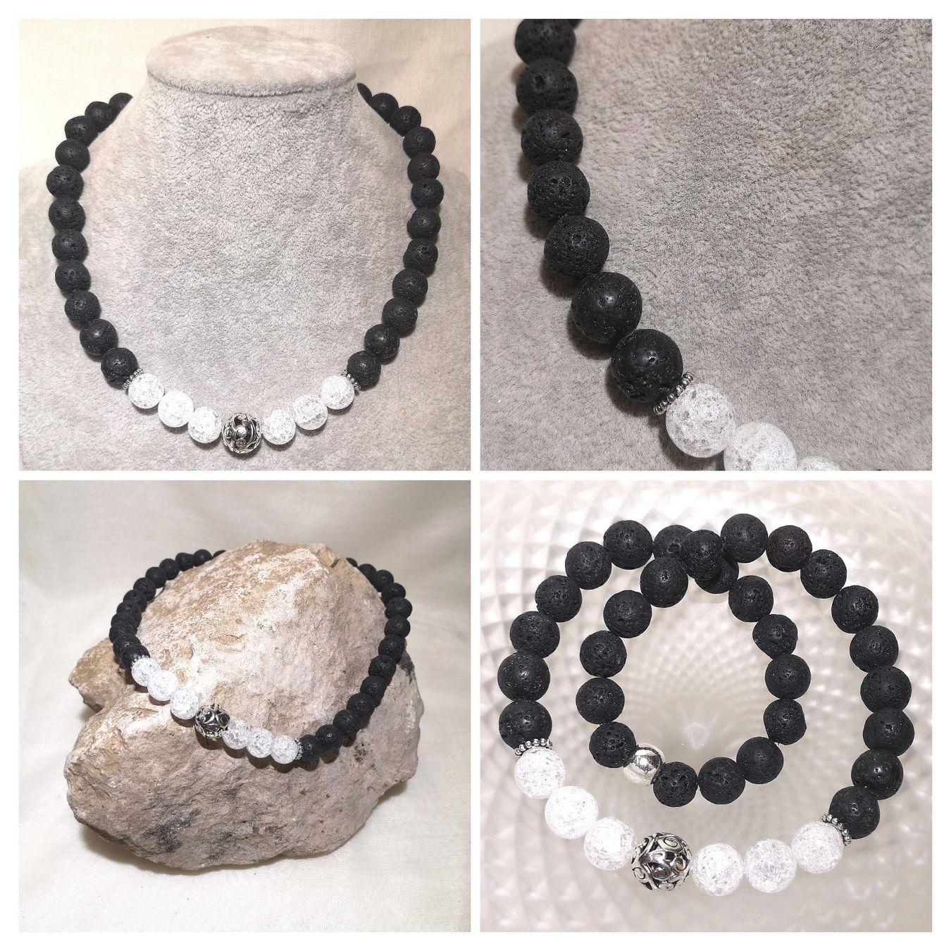 Catenine: Quartz-Lava Stein Halsk. - Spendenaktion – Nuovo (secondo la descrizione) da Unterkulm venduto da Nachtigall
