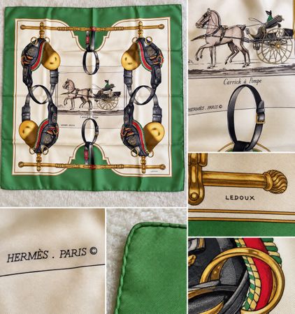 Carré Hermès vintage « Carrick à Pompe » – Philippe Ledoux