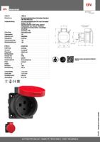 Einbausteckdose T25 IP55 16 Ampere 5 polig 3x400V