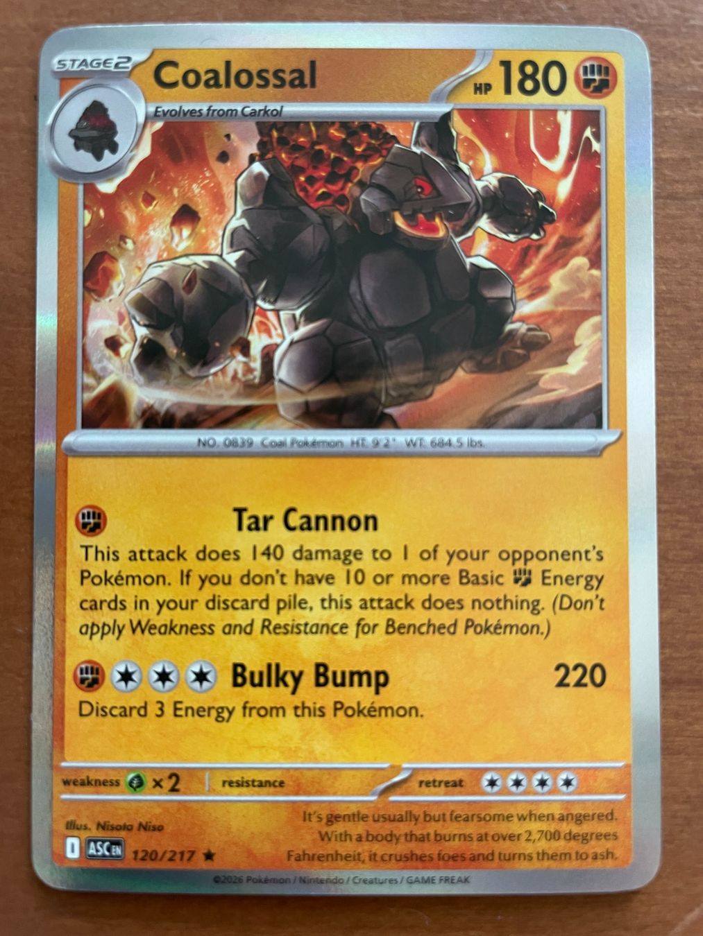 Pokémon Carte collezionabili: Pokemon Coalossal Holo (Versand gratis) – Nuovo (secondo la descrizione) da Chur venduto da Angerson